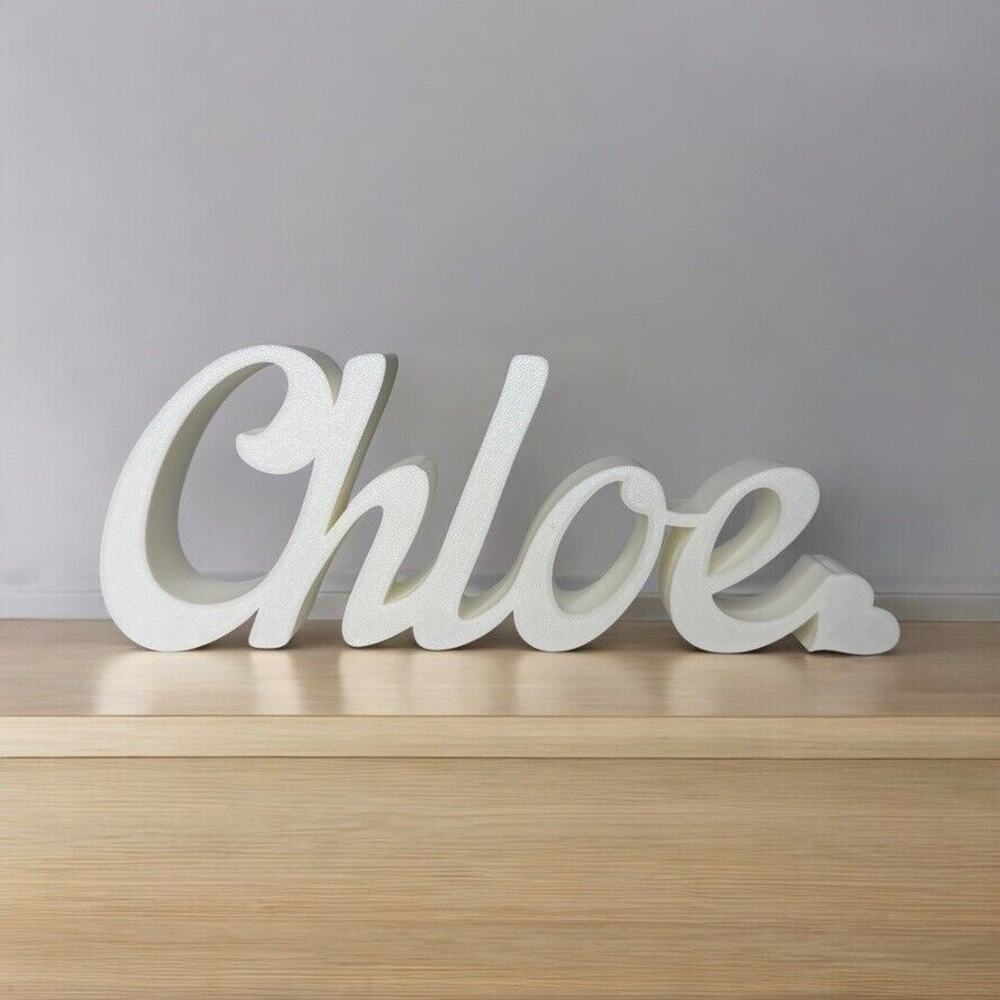 Chloe Name Sign White Freestanding Decor Personalized Gift Nursery